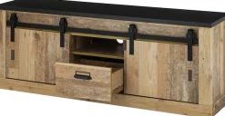 Home affaire Lowboard »Sherwood, TV-Unterteil im Industrial-Style, Kommode, TV-Schrank« Scheunentorbeschlag & Apothekergriff, in 2 Farben & Größen erhältlich