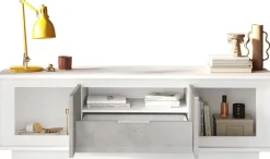 Home affaire Lowboard »Sky, B/T 180/50 cm, TV-Schrank/Medienboard, 2 Türen, 1 Schubkasten« Softclosing, Korpus & Front 22 mm stark, Rahmen-Optik, Metallgriff