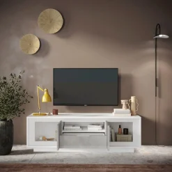 Home affaire Lowboard »Sky, B/T 180/50 cm, TV-Schrank/Medienboard, 2 Türen, 1 Schubkasten« Softclosing, Korpus & Front 22 mm stark, Rahmen-Optik, Metallgriff