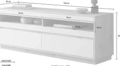 Home affaire Lowboard »Sonora, moderner TV-Unterschrank, Kommode in Eiche Artisan, TV-Schrank« filigrane Rahmenoptik, ausreichend Stauraum, vielseitig einsetzbar