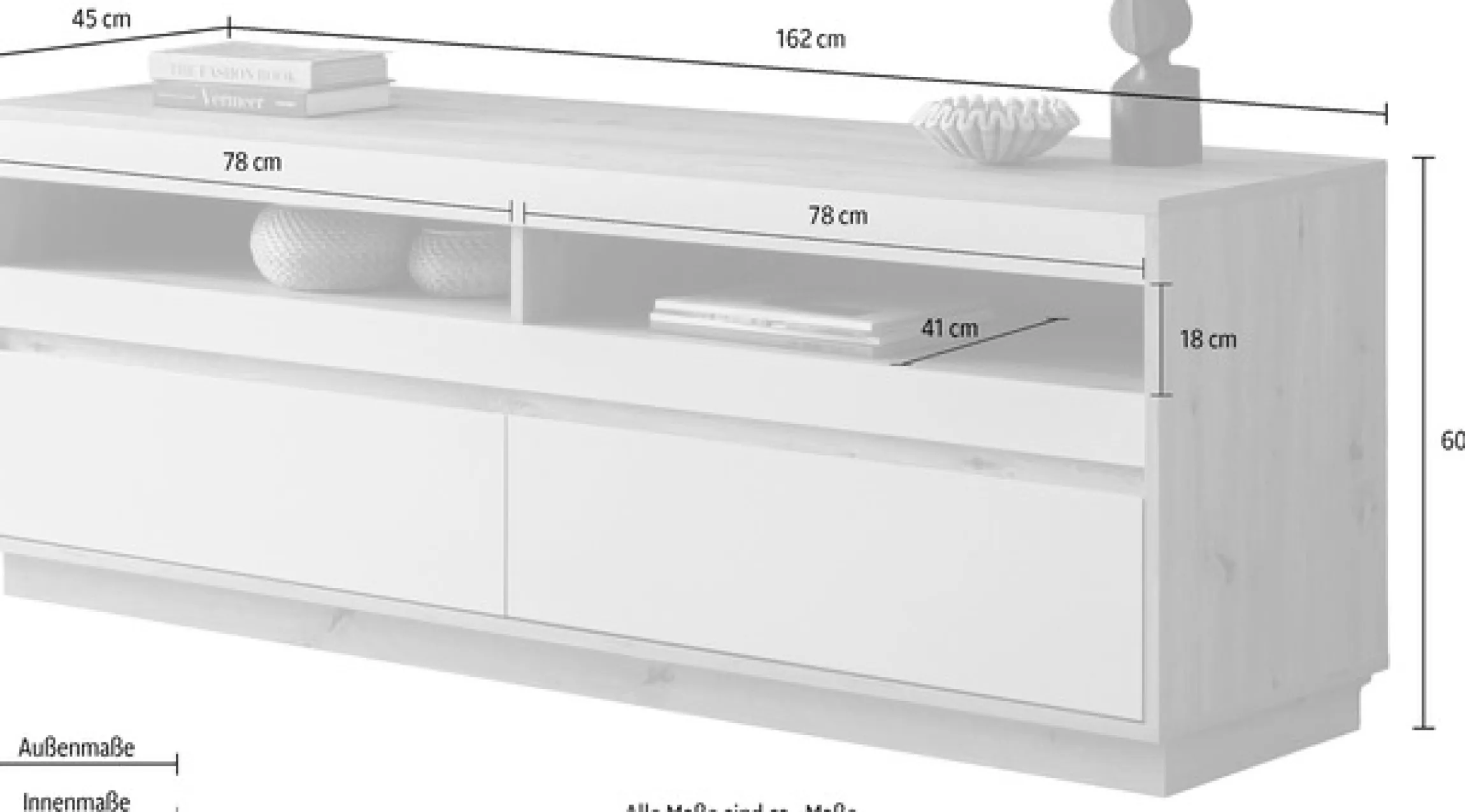 Home affaire Lowboard »Sonora, moderner TV-Unterschrank, Kommode in Eiche Artisan, TV-Schrank« filigrane Rahmenoptik, ausreichend Stauraum, vielseitig einsetzbar