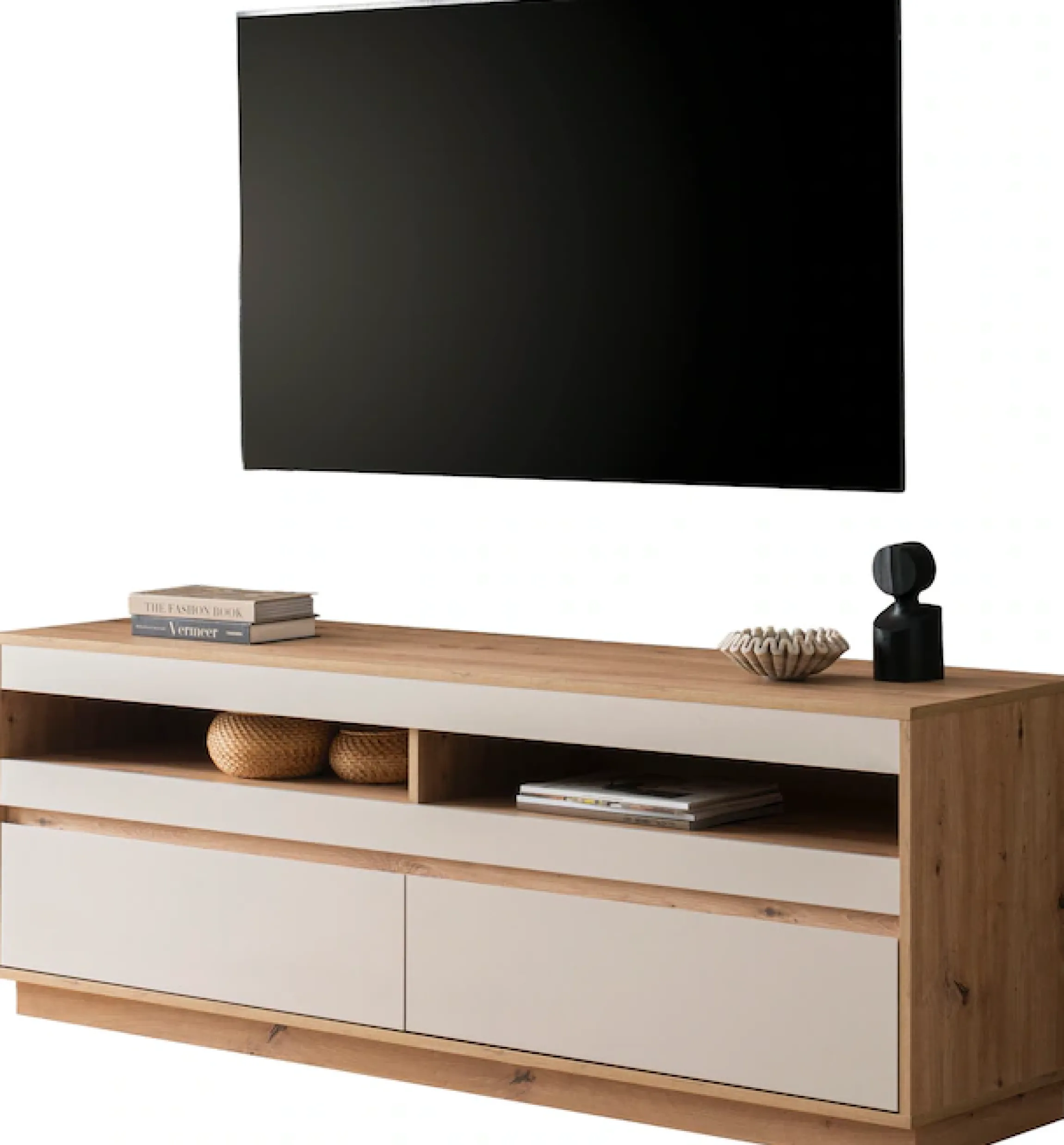 Home affaire Lowboard »Sonora, moderner TV-Unterschrank, Kommode in Eiche Artisan, TV-Schrank« filigrane Rahmenoptik, ausreichend Stauraum, vielseitig einsetzbar