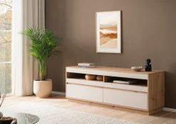 Home affaire Lowboard »Sonora, moderner TV-Unterschrank, Kommode in Eiche Artisan, TV-Schrank« filigrane Rahmenoptik, ausreichend Stauraum, vielseitig einsetzbar