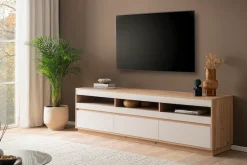 Home affaire Lowboard »Sonora, moderner TV-Unterschrank, Kommode in Eiche Artisan, TV-Schrank« filigrane Rahmenoptik, ausreichend Stauraum, vielseitig einsetzbar