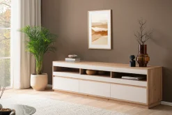 Home affaire Lowboard »Sonora, moderner TV-Unterschrank, Kommode in Eiche Artisan, TV-Schrank« filigrane Rahmenoptik, ausreichend Stauraum, vielseitig einsetzbar