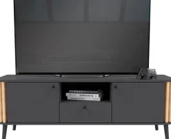 Home affaire Lowboard »Stavanger, Breite 138cm, Paneel-Stäbchen-Optik, 1 Schubkasten, 2 Türen« 1 Stk. tlg. 1 offenes Fach, TV-Möbel, TV-Schrank, TV-Lowboard, Mediaboard
