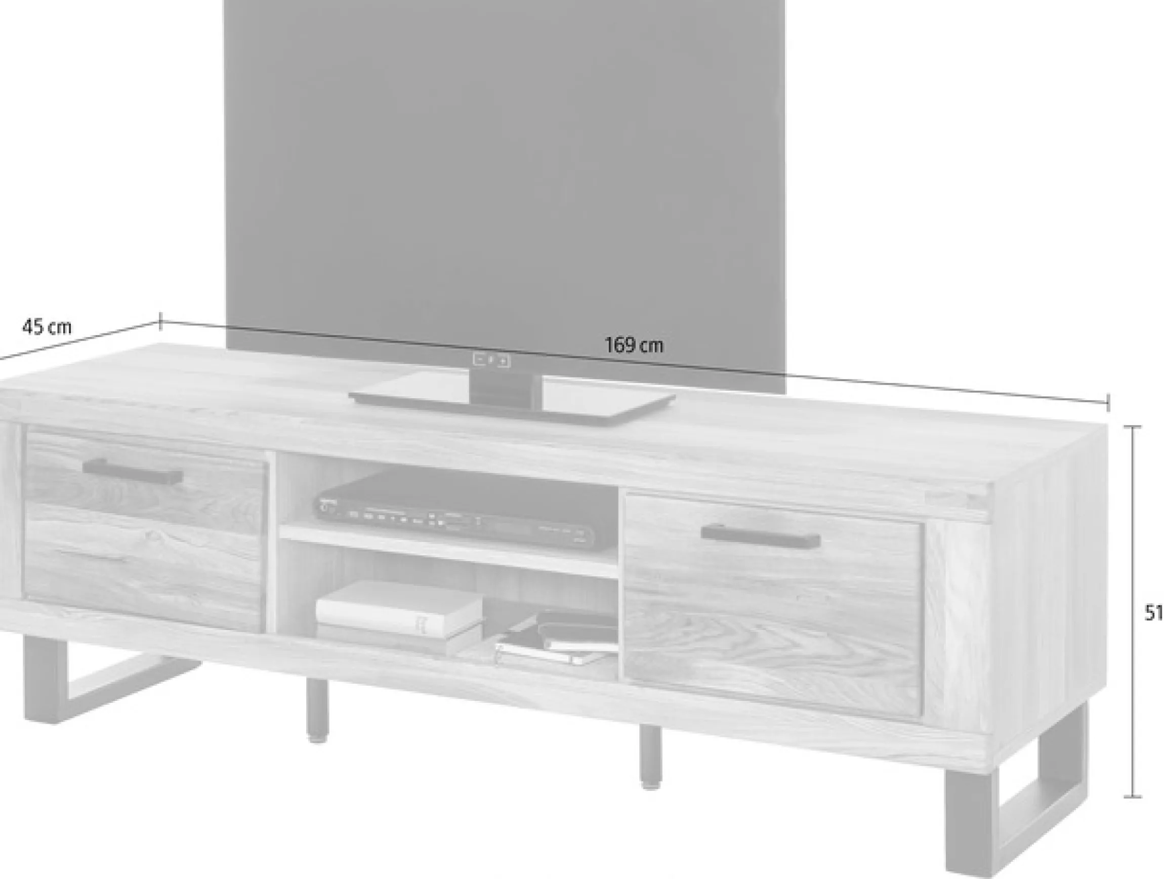 Home affaire Lowboard 1 Stk. tlg. Industriestil, Teilmassiv Eiche, schwarze Elemente, Modern