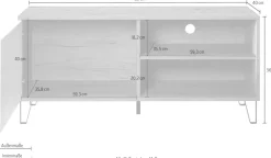 Home affaire Lowboard »Tarragona TV-Kommode« TV-Unterteil mit 1 Tür & 2 Fächern - (B/T/H) 123/40/56 cm