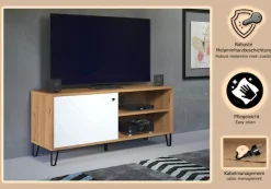Home affaire Lowboard »Tarragona TV-Kommode« TV-Unterteil mit 1 Tür & 2 Fächern - (B/T/H) 123/40/56 cm