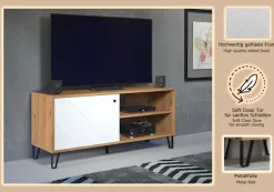 Home affaire Lowboard »Tarragona TV-Kommode« TV-Unterteil mit 1 Tür & 2 Fächern - (B/T/H) 123/40/56 cm