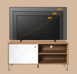 Home affaire Lowboard »Tarragona TV-Kommode« TV-Unterteil mit 1 Tür & 2 Fächern - (B/T/H) 123/40/56 cm