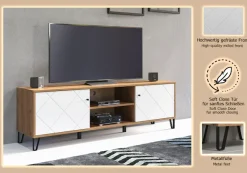 Home affaire Lowboard »Tarragona TV-Kommode« TV-Unterteil mit 2 Türen & 2 Fächern - (B/T/H) 183/40/56 cm