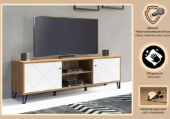 Home affaire Lowboard »Tarragona TV-Kommode« TV-Unterteil mit 2 Türen & 2 Fächern - (B/T/H) 183/40/56 cm