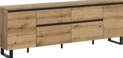 Home affaire Lowboard »TOMA, 188cm breit, Metall-Kufen-Fuß, 2 Türen, 2 Schubkästen,2 Klappen« TV-Lowboard, Mediaschrank, Mediaboard, TV-Schrank, Schrank, Board