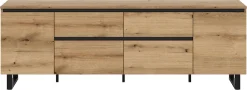 Home affaire Lowboard »TOMA, 188cm breit, Metall-Kufen-Fuß, 2 Türen, 2 Schubkästen,2 Klappen« TV-Lowboard, Mediaschrank, Mediaboard, TV-Schrank, Schrank, Board