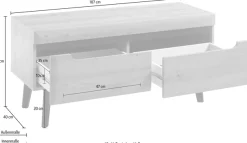 Home affaire Lowboard »Torge, TV-Unterschrank, TV-Kommode, Fernsehschrank, TV-Board« 1 Stk. tlg. abgeschrägte Füße, drei Farben, Scandi Design, 107 cm breit