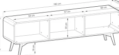 Home affaire Lowboard »Torsby, moderner TV-Schrank, Kommode in Eiche Natur, TV-Unterschrank« abgerundete Ecken, ausreichend Stauraum, vielseitig einsetzbar