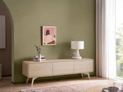 Home affaire Lowboard »Torsby, moderner TV-Schrank, Kommode in Eiche Natur, TV-Unterschrank« abgerundete Ecken, ausreichend Stauraum, vielseitig einsetzbar