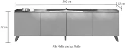 Home affaire Lowboard »Tray, Breite 241, TV-Bank mit 4 Türen« Top 