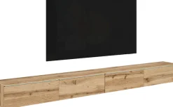 Home affaire Lowboard »Vera, TV-Schrank, Breite 300 cm, verschiedene Farbausführungen« 1 Stk. tlg. Mit LED, 4 Klappen, grifflose Fronten, hängend oder stehend