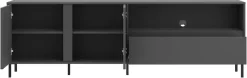 Home affaire Lowboard »viel Stauraum, Soft Close, 2 Türen und 1 Schubkasten« mit Metallfüßen, Breite 208 cm, grifflos, Fronten geriffelt