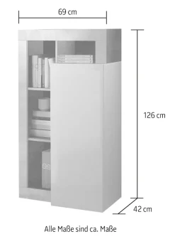 Home affaire Mehrzweckschrank »Hamburg, Breite 69 cm« Höhe 126 cm