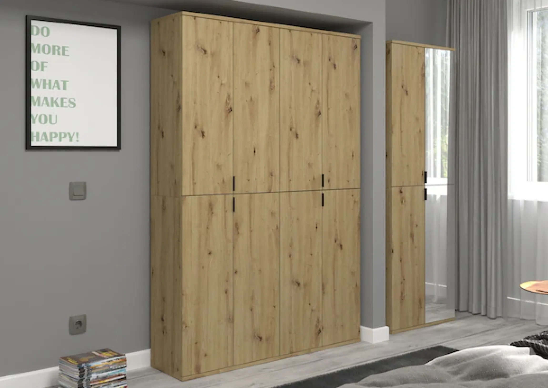 Home affaire Mehrzweckschrank »TRONDHEIM, Höhe 193 cm, 2 Spiegeltüren, 6 Fächer, 4 Einlegeböden« Türanschlag wechselbar, in verschiedenen Farben erhältlich,Schrank, Hochschramk, Mehrzweckschrank, Universalschrank, Flur, Diele