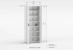 Home affaire Mehrzweckschrank »JOLLY, Stauraumschrank , Breite 72,5 cm , Höhe 178 cm« 1 Stk. tlg. 2-türiger Schrank mit 4 Einlegeböden, hochglanz lackiert