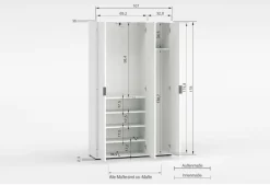 Home affaire Mehrzweckschrank »JOLLY, Stauraumschrank , Breite 107 cm , Höhe 178 cm« 1 Stk. tlg. 3 Türen,1 kl.+3 große Böden,1 Auszugsstange,Schrank Hochglanz lackiert