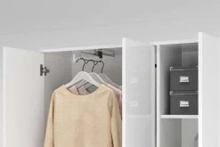 Home affaire Mehrzweckschrank »JOLLY, Stauraumschrank , Breite 107 cm , Höhe 178 cm« 1 Stk. tlg. 3 Türen,1 kl.+3 große Böden,1 Auszugsstange,Schrank Hochglanz lackiert