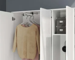 Home affaire Mehrzweckschrank »JOLLY, Stauraumschrank , Breite 107 cm , Höhe 178 cm« 1 Stk. tlg. 3 Türen,1 kl.+3 große Böden,1 Auszugsstange,Schrank Hochglanz lackiert