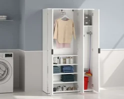 Home affaire Mehrzweckschrank »JOLLY, Stauraumschrank , Breite 107 cm , Höhe 178 cm« 1 Stk. tlg. 3 Türen,1 kl.+3 große Böden,1 Auszugsstange,Schrank Hochglanz lackiert
