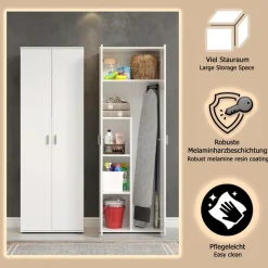 Home affaire Mehrzweckschrank »Jersey« 1 Stk. tlg. Besenschrank mit cleverer Innenaufteilung – (B/T/H) 60/35/176 cm