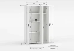 Home affaire Mehrzweckschrank »JOLLY, Stauraumschrank , Breite 107 cm , Höhe 178 cm« 1 Stk. tlg. 3 Türen,1 kleiner und 3 große Einlegeböden- Schrank hochglanz lackiert