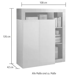 Home affaire Mehrzweckschrank »Hamburg, Breite 108 cm« Höhe 126 cm