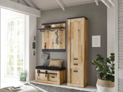 Home affaire Mehrzweckschrank »Sherwood, Schrank im Industrial-Style, Wohnzimmerschrank, Kommode« mit Scheunentorbeschlag & Apothekergriffen, in 2 Farben erhältlich