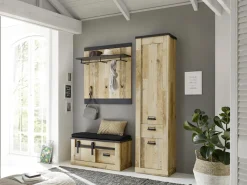 Home affaire Mehrzweckschrank »Sherwood, Schrank im Industrial-Style, Wohnzimmerschrank, Kommode« mit Scheunentorbeschlag & Apothekergriffen, in 2 Farben erhältlich