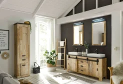 Home affaire Mehrzweckschrank »Sherwood, Schrank im Industrial-Style, Wohnzimmerschrank, Kommode« mit Scheunentorbeschlag & Apothekergriffen, in 2 Farben erhältlich
