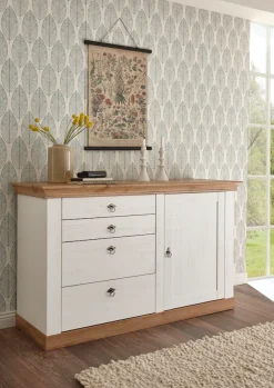 Home affaire Mehrzweckschrank »Cremona, Sideboard, moderner Schrank, Kommode im Landhausstil« Metallgriffe, ausreichend Stauraum, vielseitig einsetzbar 144 cm breit