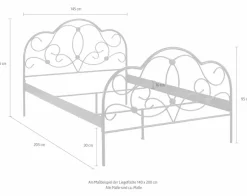 Home affaire Metallbett »TOPSELLER!« mit aufwendiger Verzierung, romantischer Stil