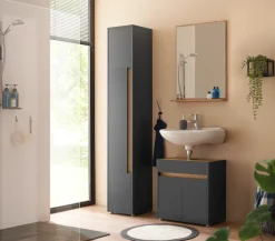 Home affaire Midischrank »CITY/GIRON, Badschrank mit Griffmulde, Hochschrank in zeitlosem Design« in den Farben Weiß und Anthrazit verfügbar, viel Stauraum