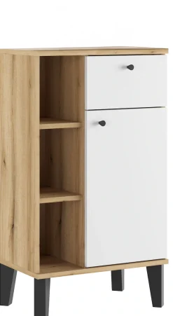 Home affaire Midischrank »Oslo, Badschrank mit Knopfgriff, Schrank im skandinavischen Design« in der Türfarbe Weiß oder Grau verfügbar, ausreichend Stauraum