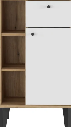 Home affaire Midischrank »Oslo, Badschrank mit Knopfgriff, Schrank im skandinavischen Design« in der Türfarbe Weiß oder Grau verfügbar, ausreichend Stauraum
