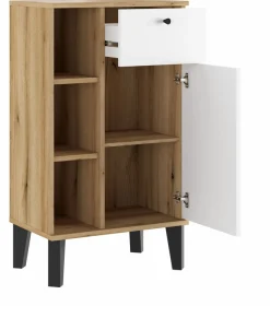 Home affaire Midischrank »Oslo, Badschrank mit Knopfgriff, Schrank im skandinavischen Design« in der Türfarbe Weiß oder Grau verfügbar, ausreichend Stauraum