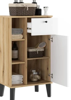 Home affaire Midischrank »Oslo, Badschrank mit Knopfgriff, Schrank im skandinavischen Design« in der Türfarbe Weiß oder Grau verfügbar, ausreichend Stauraum