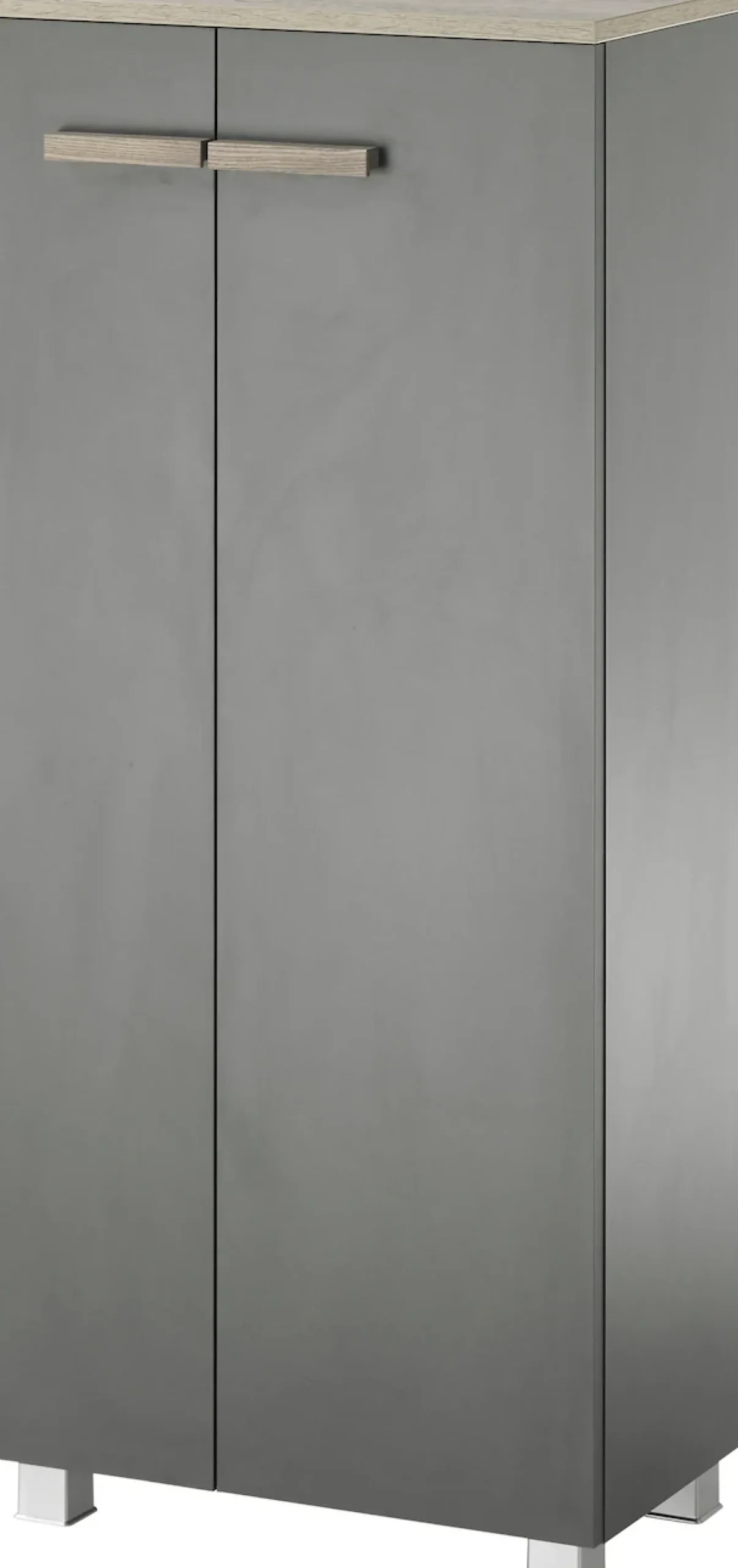 Home affaire Midischrank »SOLiD, Badschrank im modernen Design, Schrank mit Holzgriffen« in zwei Farben verfügbar, mit Stauraum, stehend o. hängend montierbar