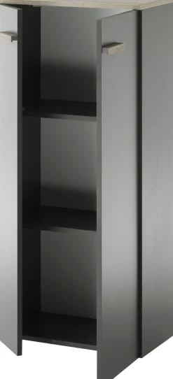 Home affaire Midischrank »SOLiD, Badschrank im modernen Design, Schrank mit Holzgriffen« in zwei Farben verfügbar, mit Stauraum, stehend o. hängend montierbar