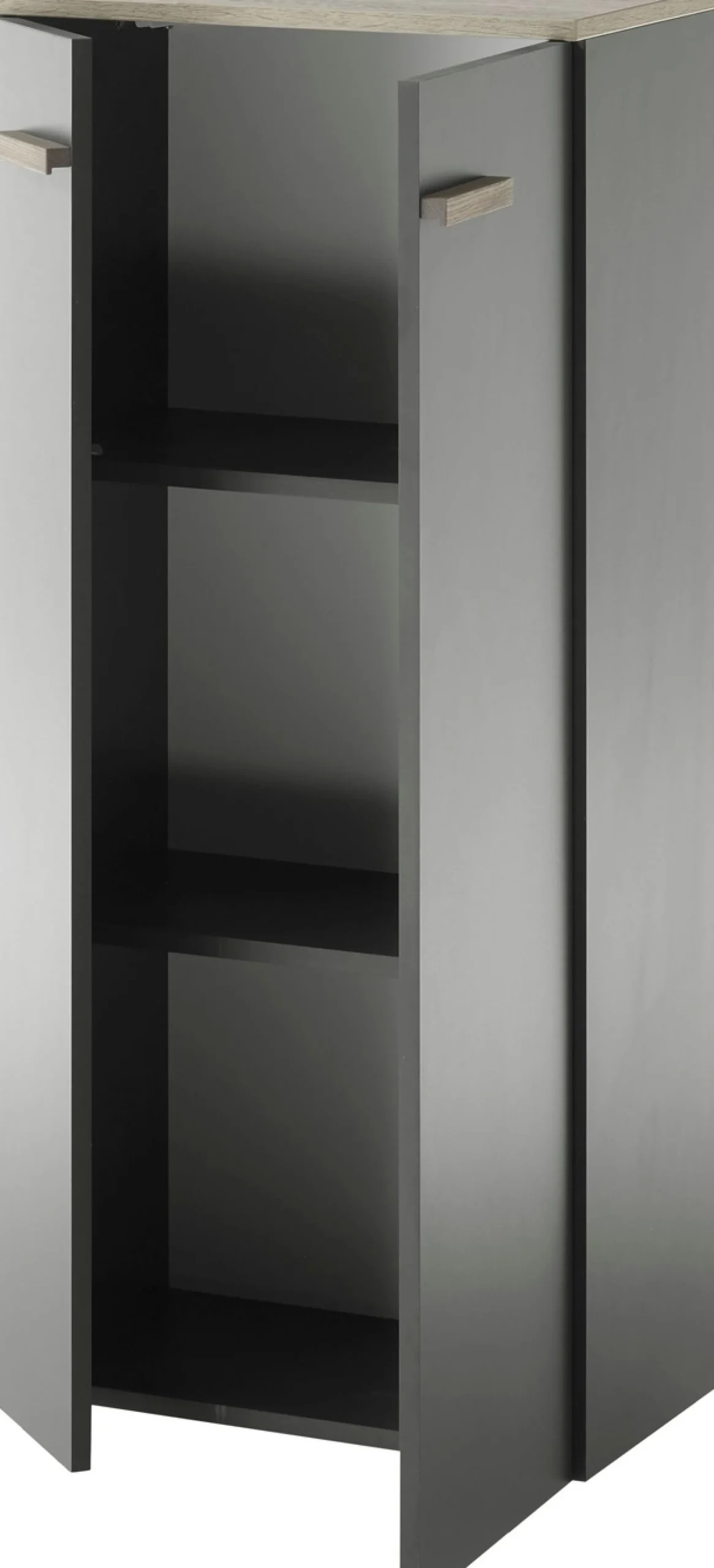 Home affaire Midischrank »SOLiD, Badschrank im modernen Design, Schrank mit Holzgriffen« in zwei Farben verfügbar, mit Stauraum, stehend o. hängend montierbar