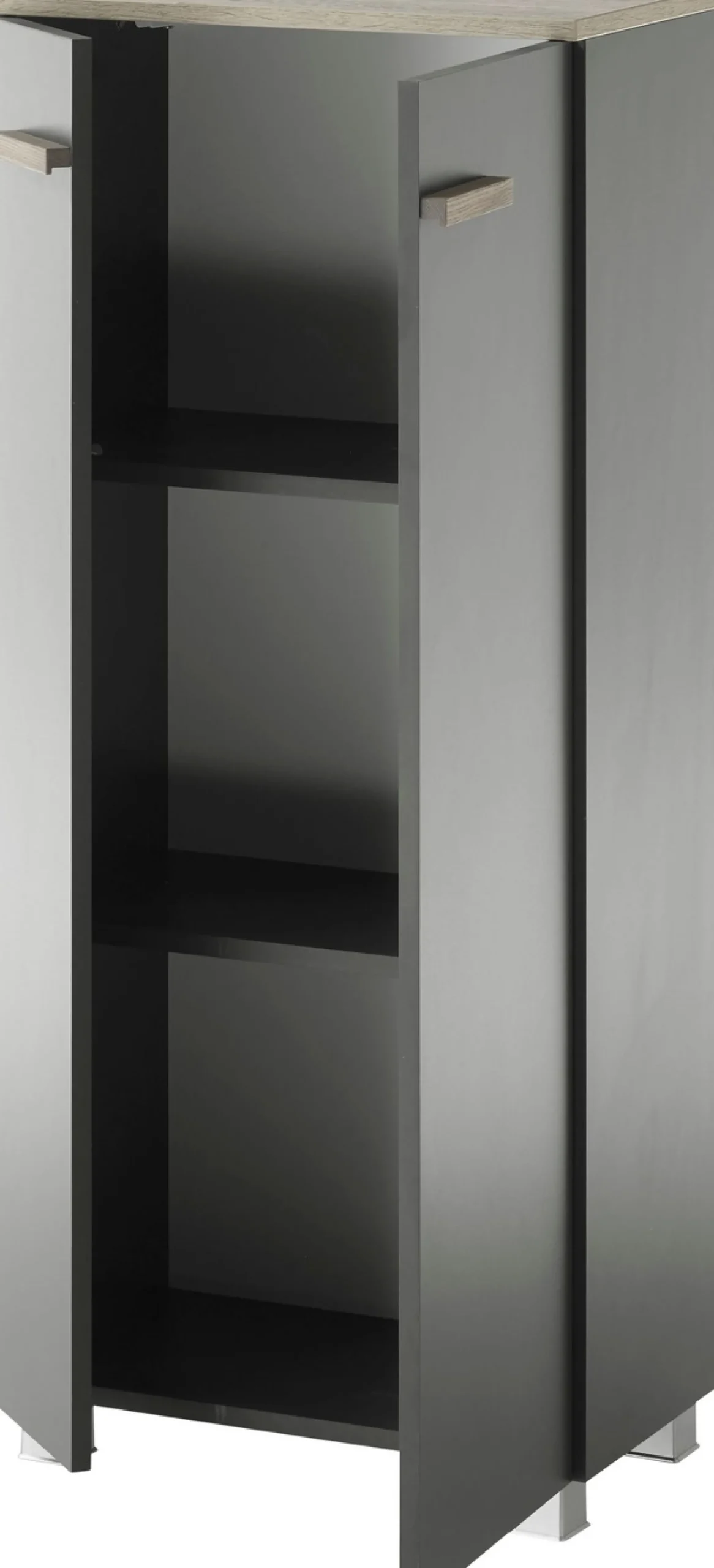 Home affaire Midischrank »SOLiD, Badschrank im modernen Design, Schrank mit Holzgriffen« in zwei Farben verfügbar, mit Stauraum, stehend o. hängend montierbar