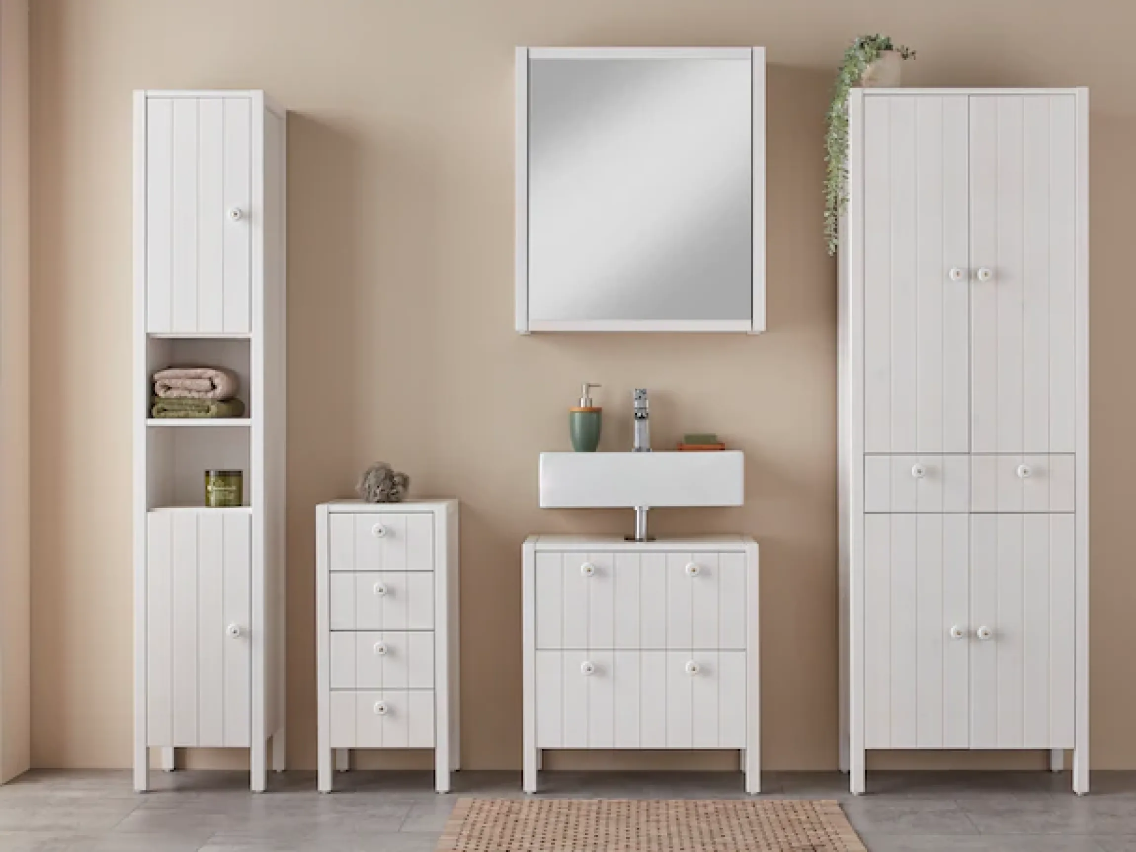 Home affaire Midischrank »Tina« Badmöbel, Kommode, Schrank, Breite 34 cm, Massivholz